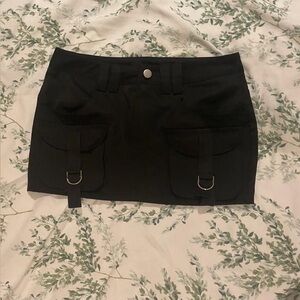 Black Mini Skirt with Pockets